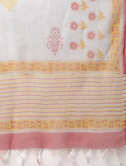 Yellow White Ethnic Peplum Top Sharara Set with Dupatta