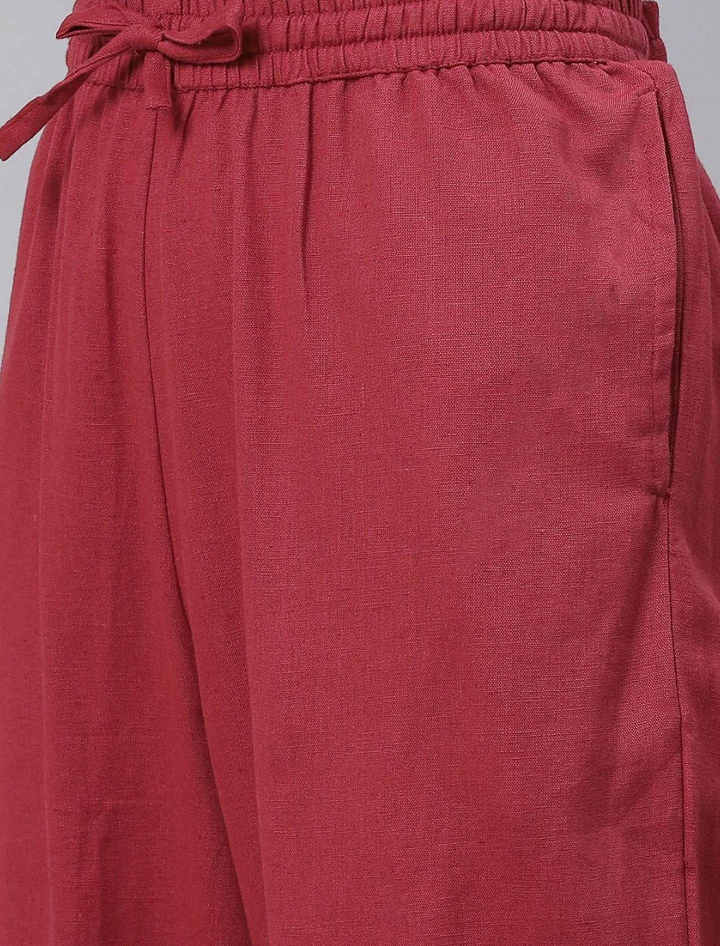 Maroon striped Kurta Sets For Women with Trousers