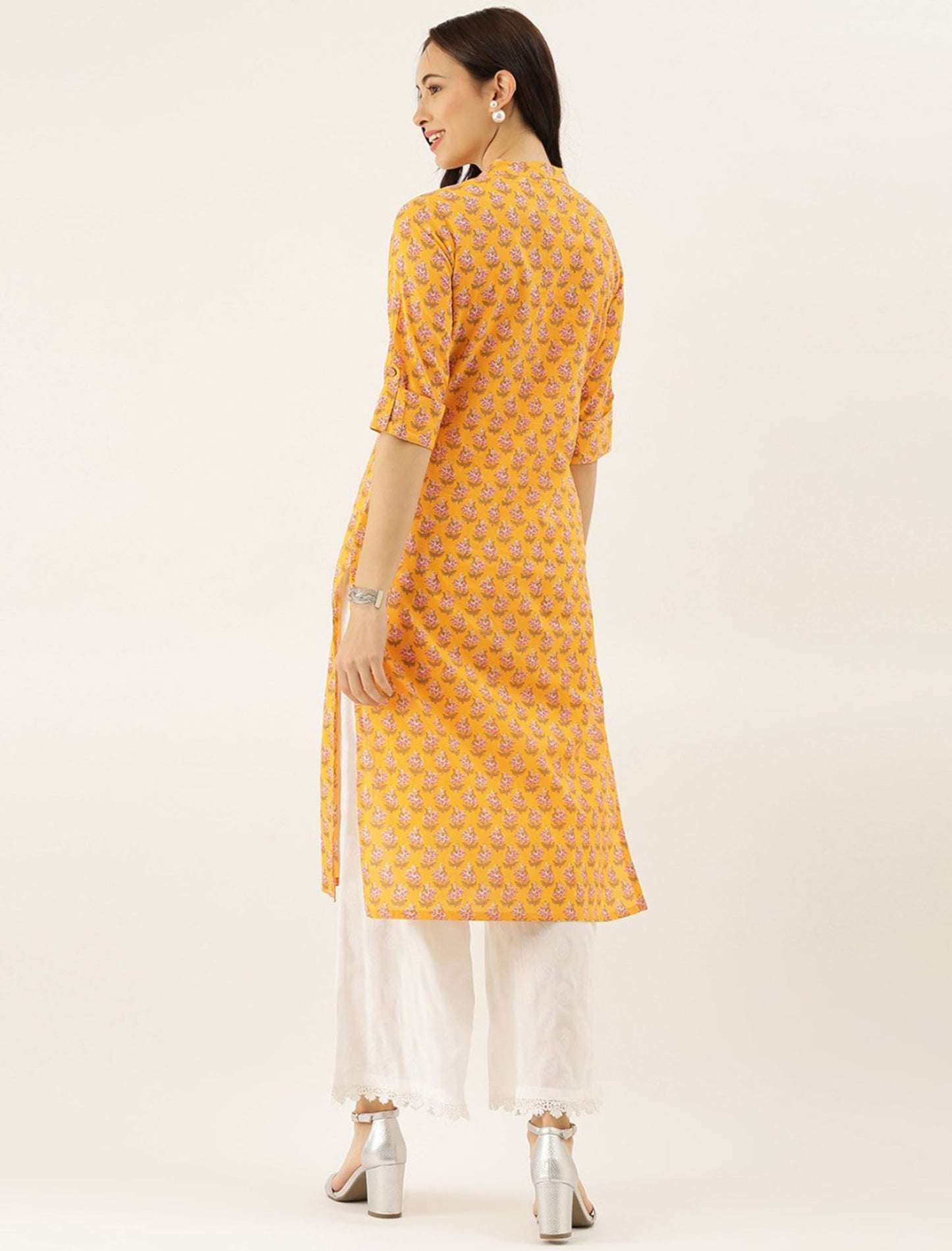 Yellow & Pink Divena Kurta For Women