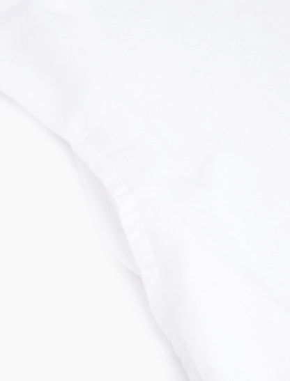 White Cotton Solid Collar Roll-Up Sleeves Straight Ethnic Kurta For Women