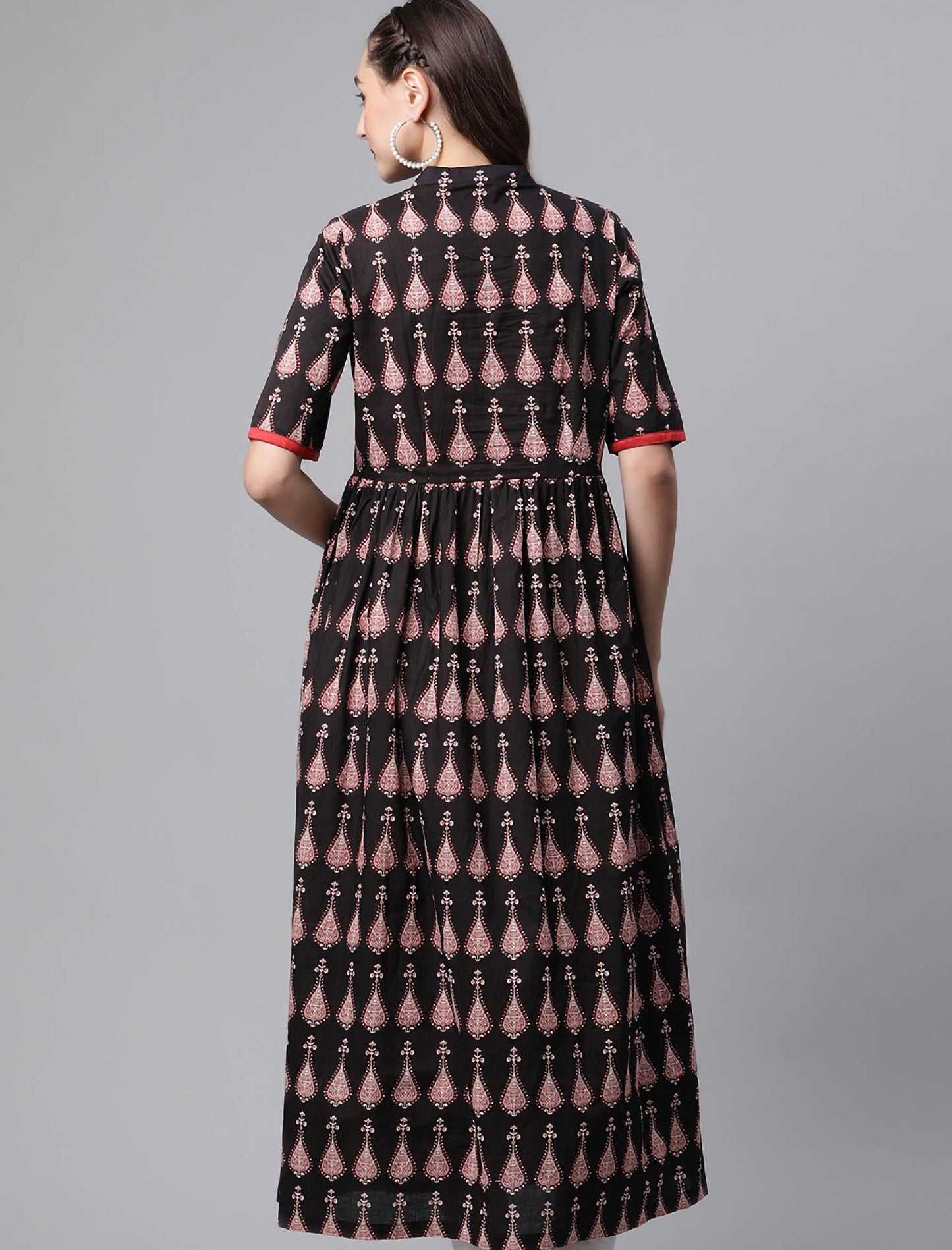 Black & White Ethnic Motifs Printed Divena Kurta For Women