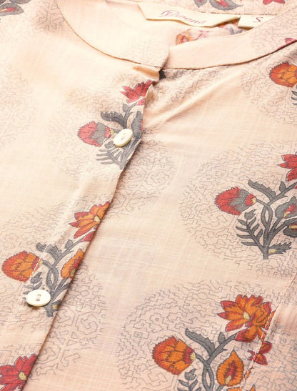 Peach Ethnic A-Line Kurta