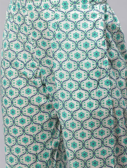 Sea Green Ethnic Pure Cotton Kurta Pant Sets