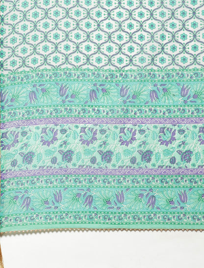 Sea Green Ethnic Pure Cotton Kurta Pant Sets