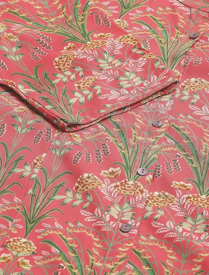 Pink & Green Floral Print Top For Women