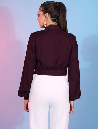 Purple Majestic Viscose Rayon Self Design & Designer Top For Women