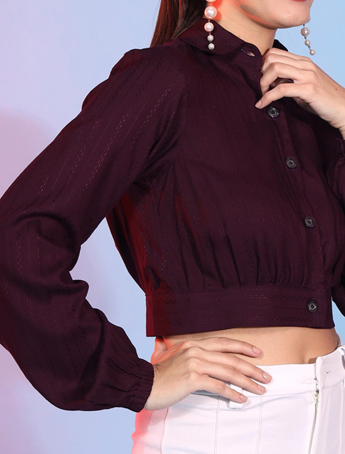 Purple Majestic Viscose Rayon Self Design & Designer Top For Women