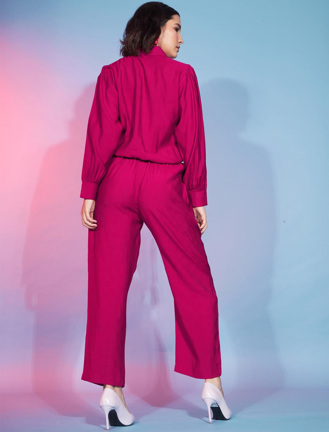 Deep Pink Women Elegant Designer Viscose Rayon Cord-Sets