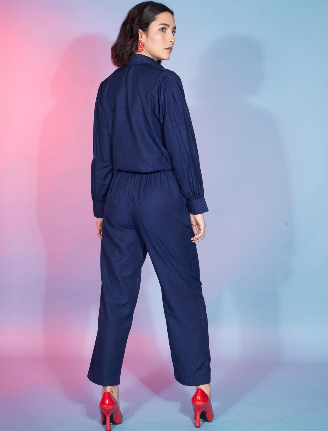 Versatile Navy Blue Viscose Rayon Designer Cord-Sets For Women