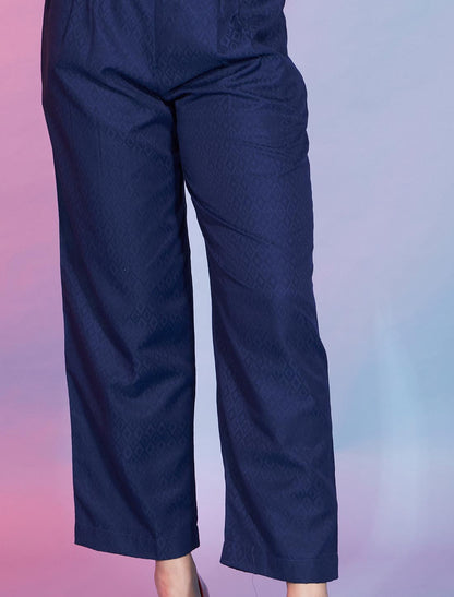 Versatile Navy Blue Viscose Rayon Designer Co-ord Sets For Women