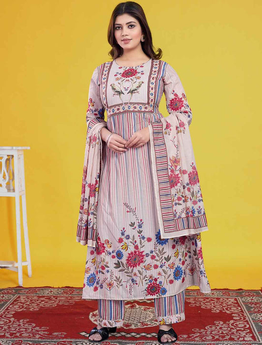 Multi-Color Ethnic Cotton Elegant And Comfortable Salwar Suits