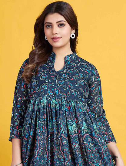 Ethnic Neavy Blue Muslin Elegant And Comfortable Salwar Suits
