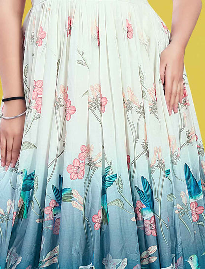 White & Blue Cotton Elegant And Comfortable Salwar Suits