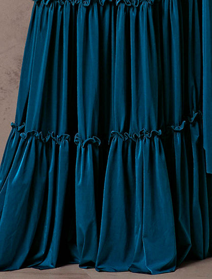 Teal Blue Glimmering Ethnic Party Wear Gown For Women Imported Lycra Fabric