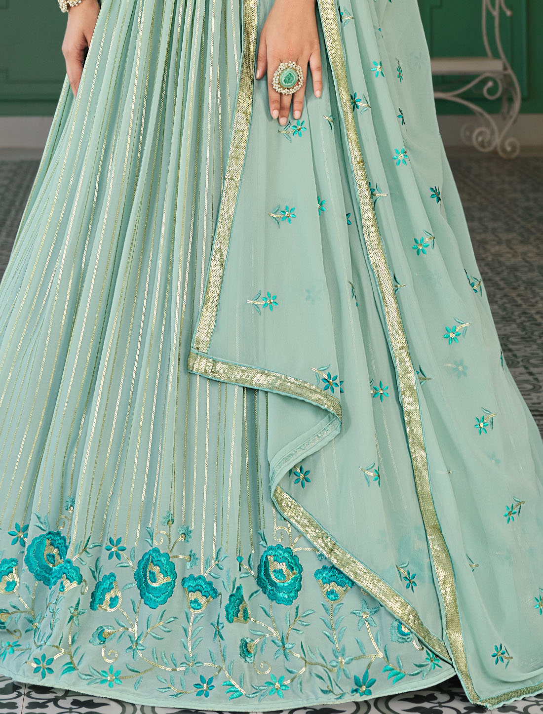 Dress With Georgette Traditional Semi-Stitched Women Lehenga Choli