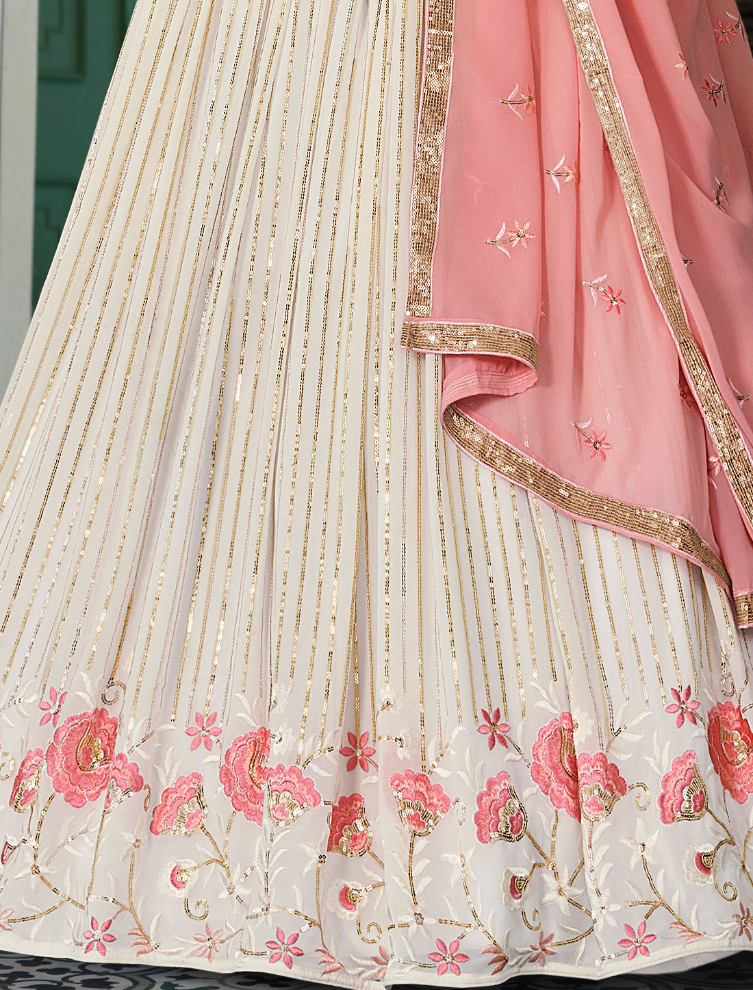 Elevate Style Embrace Adventure With Pearl White Lehenga Choli