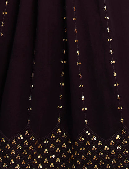Women Purple Georgette Ethnic Designer Embroidery Gown