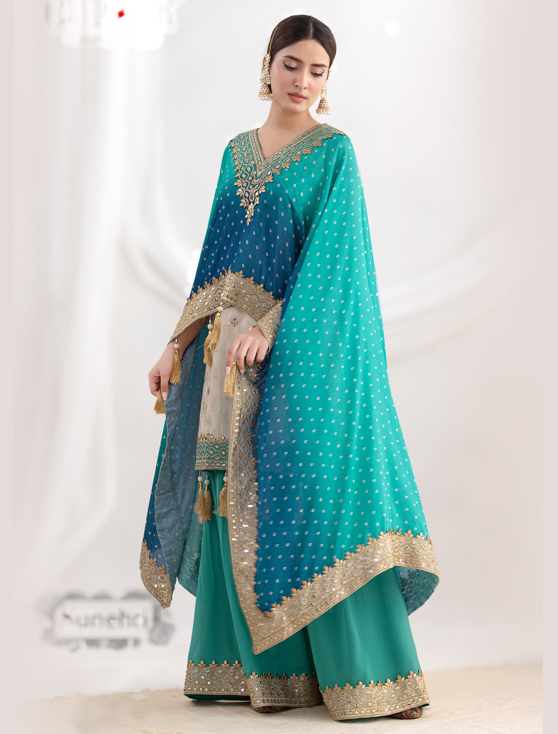 Elegant Freesize Party Wear Sharara with Dupatta