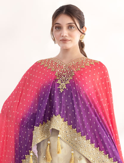 Stylish Mirror Work Sharara Set Freesize Fit