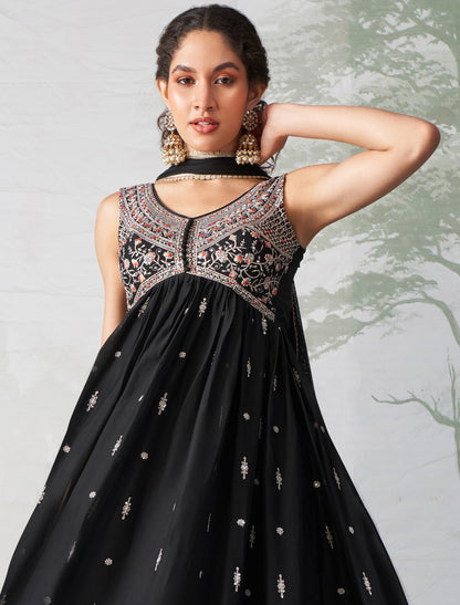 Rangoli Georgette Designer Multi Thread Embroidery Gown Sets