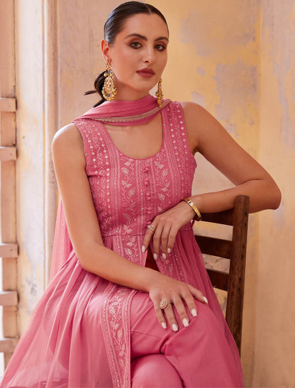 Gajri Elegant Georgette Party Wear Ethnic Kurti Sets For Women Expertly Crafted