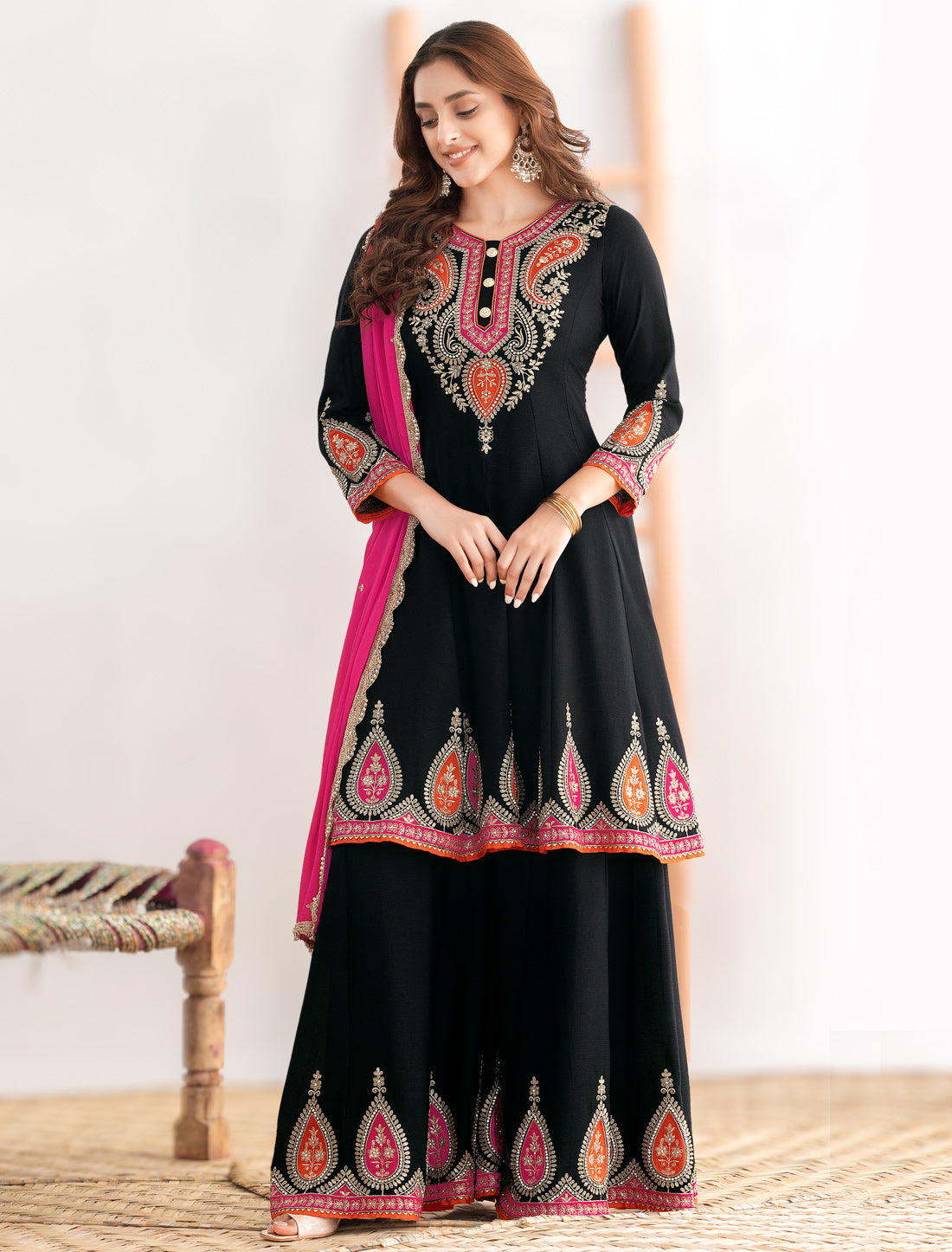 Kalidar Anarkali Suit Set for Women | Premium Chinnon Ethnic Wear