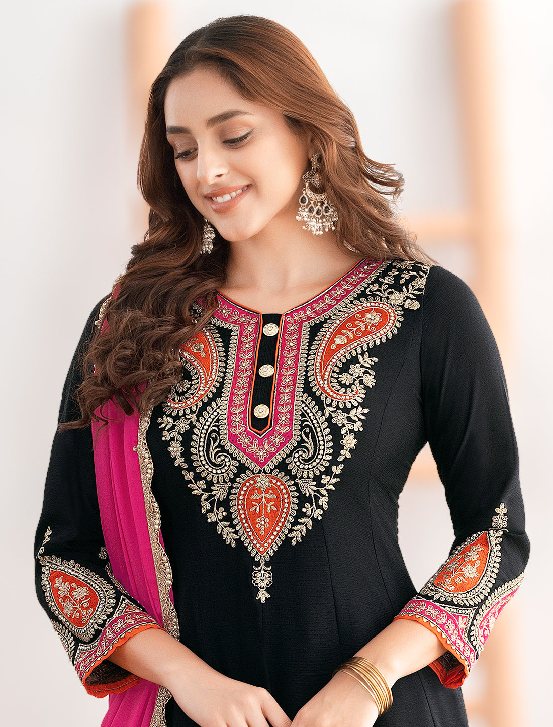 Kalidar Anarkali Suit Set for Women | Premium Chinnon Ethnic Wear