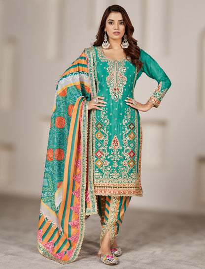 Designer Mirror Work Suit Set – Inside Margin 48 Inch