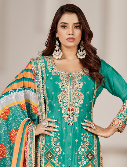 Designer Mirror Work Suit Set – Inside Margin 48 Inch