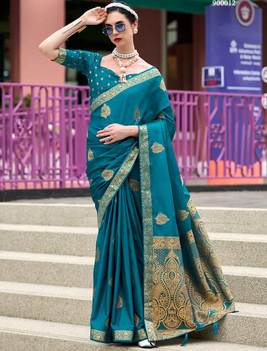 Pure Satin Handloom Weaving Party Wear Saree