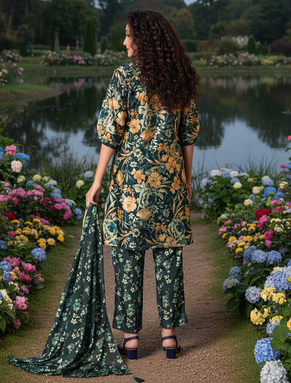 Elegant Silky Crepe Coord Set for Women