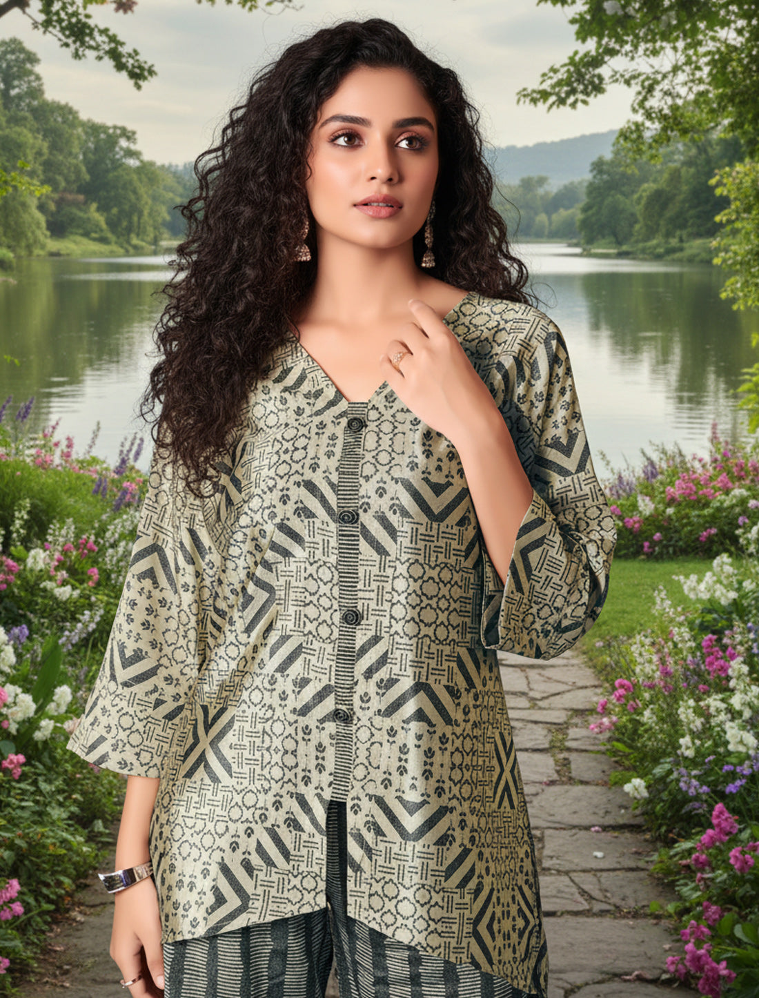 Elegant Coord Set in Silky Crepe Fabric | BeFashionate Women’s Ethnic Wear