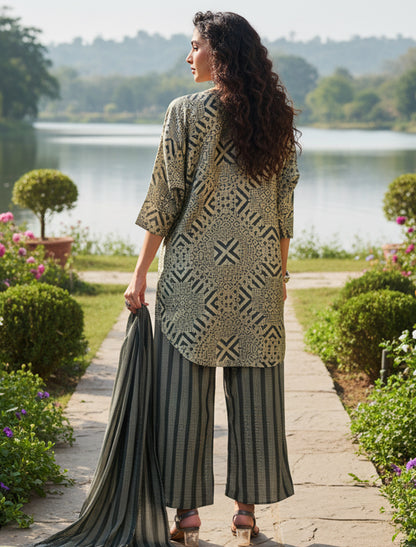 Elegant Coord Set in Silky Crepe Fabric | BeFashionate Women’s Ethnic Wear