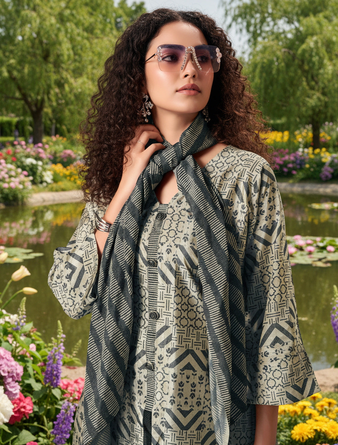 Elegant Coord Set in Silky Crepe Fabric | BeFashionate Women’s Ethnic Wear