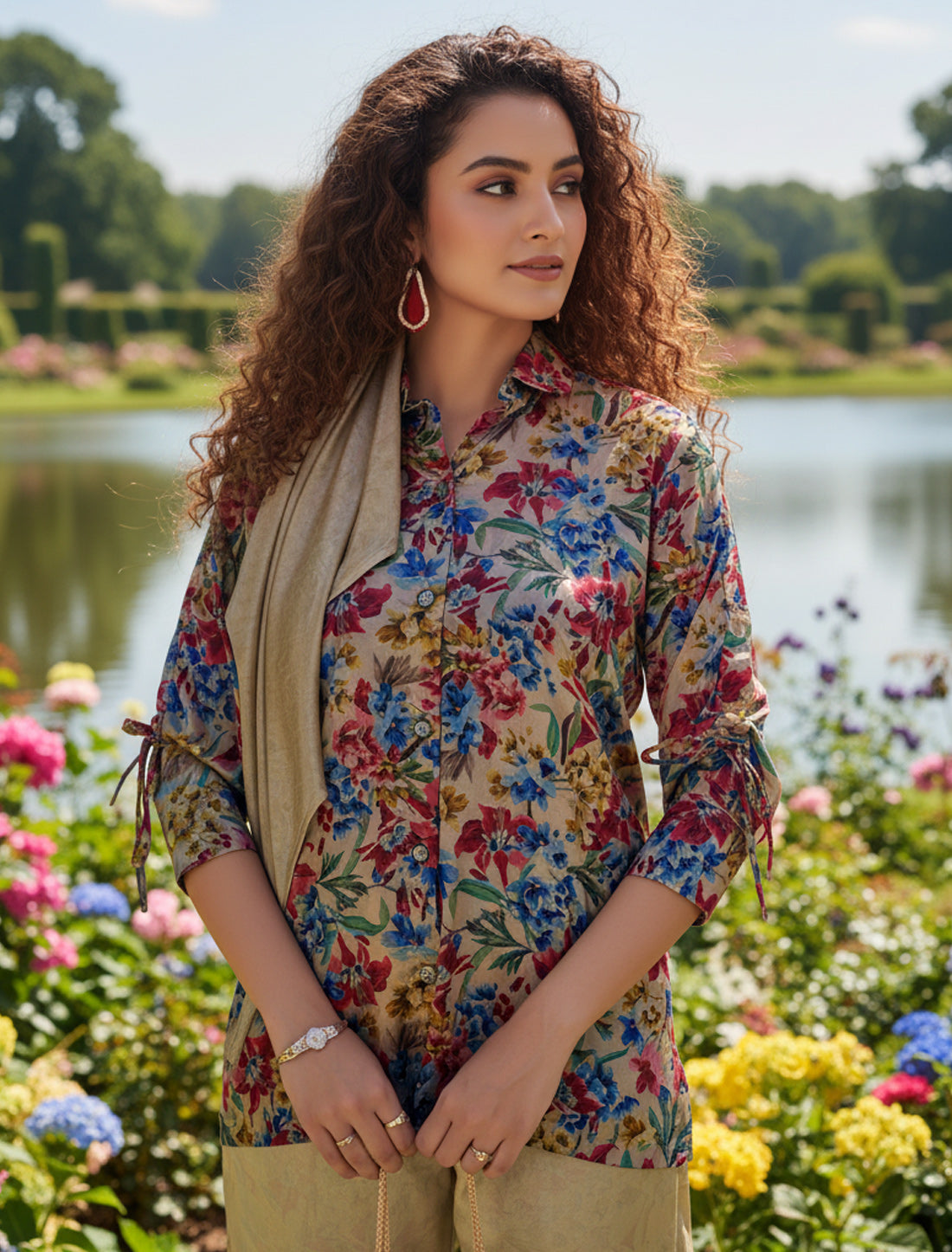 Simple Stylish Silky Crepe Coord Set | Ethnic Wear for Women