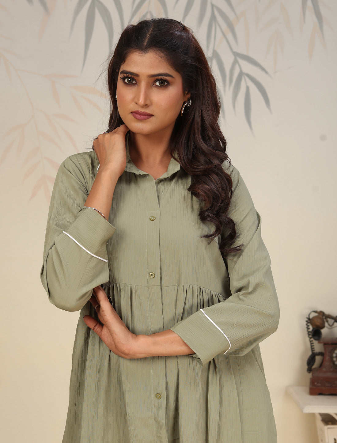Pista Green Ethnic Rinkal Cotton Kurta Sets