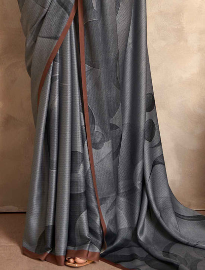 Casual Satin Crepe Abstract Print Ethnic Saree
