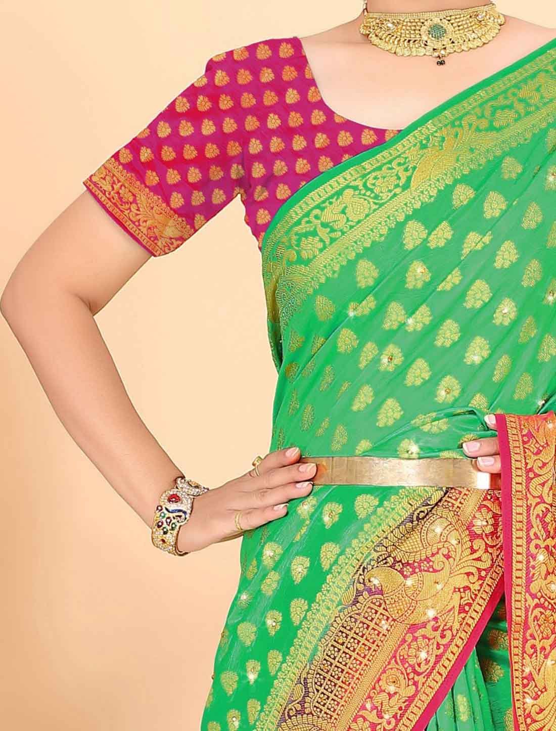 Traditional Banarasi Silk With Designer Woven Blouse Ethinc Saree