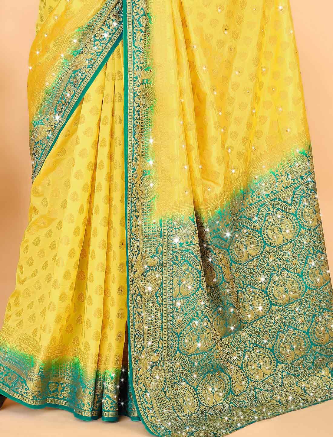 Get Traditional Banarasi Silk With Designer Woven Blouse Saree