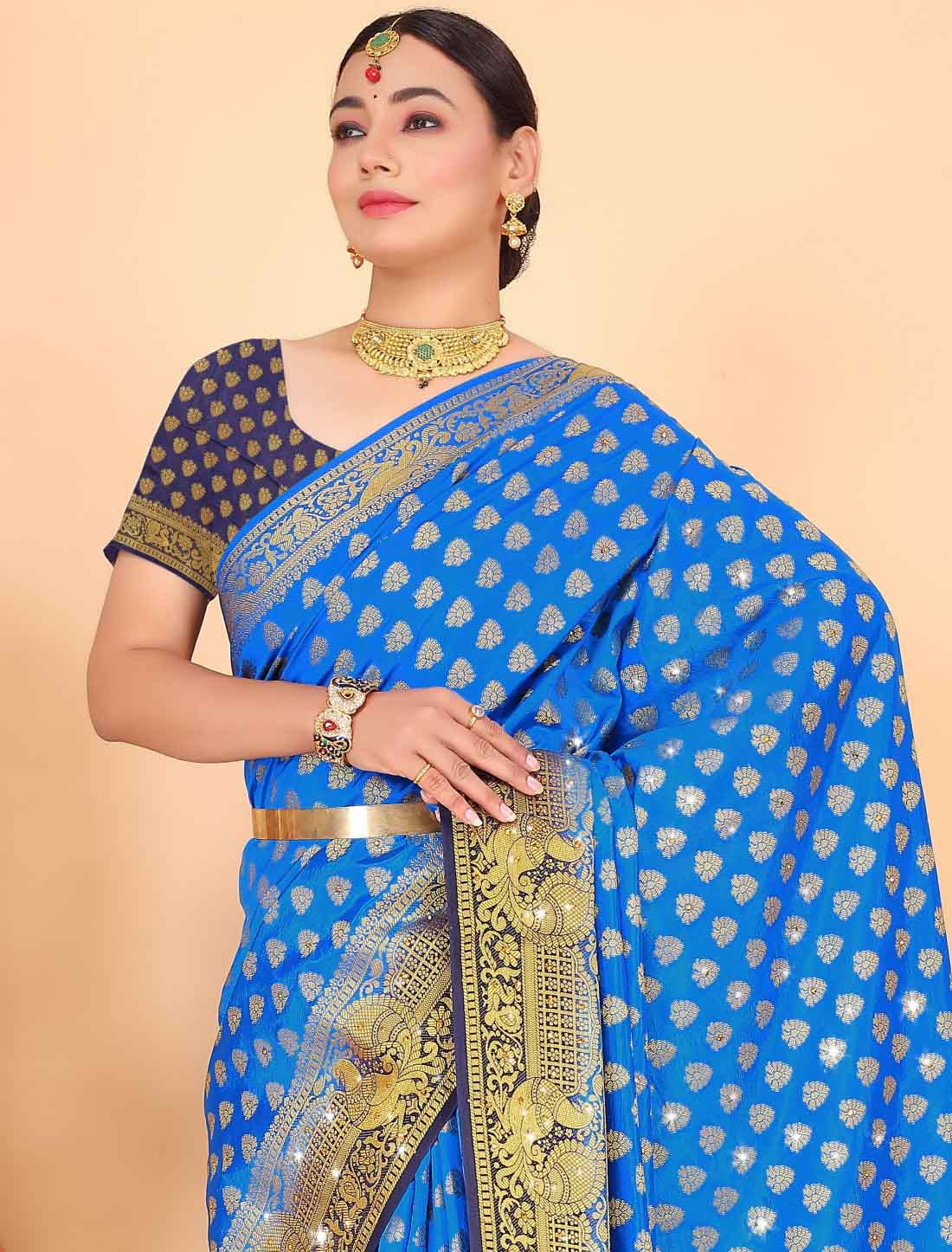 Wear Traditional Banarasi Silk With Woven Blouse Ethinc Saree