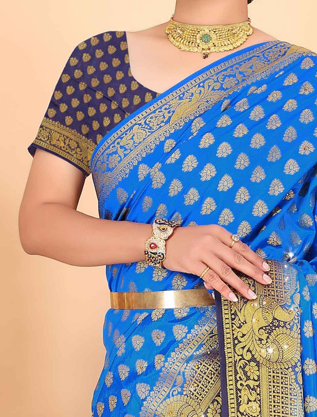 Wear Traditional Banarasi Silk With Woven Blouse Ethinc Saree