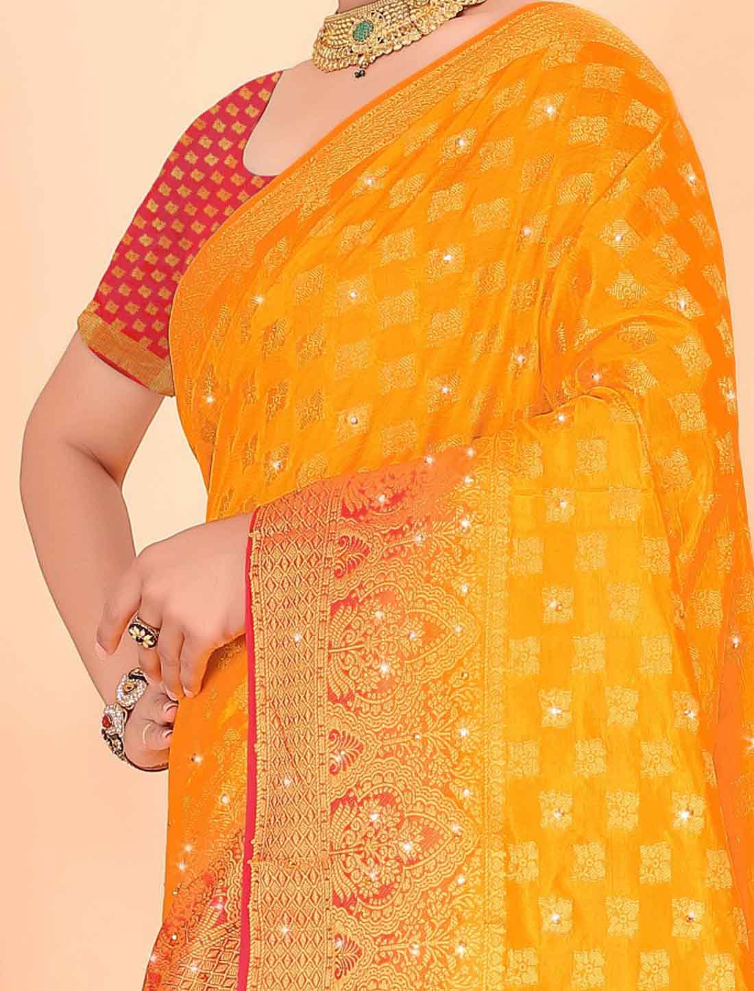 Ethinc Banarasi Silk With Designer Woven Blouse Traditional Saree