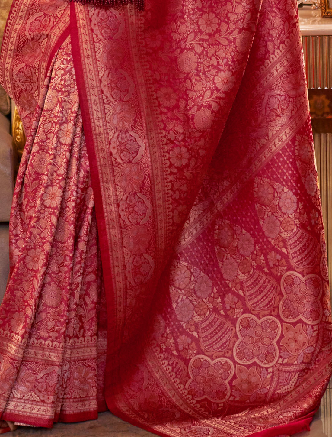 Regal Nylon Radiance Tone Mutli Zari Handwoven Weaving Silk Saree