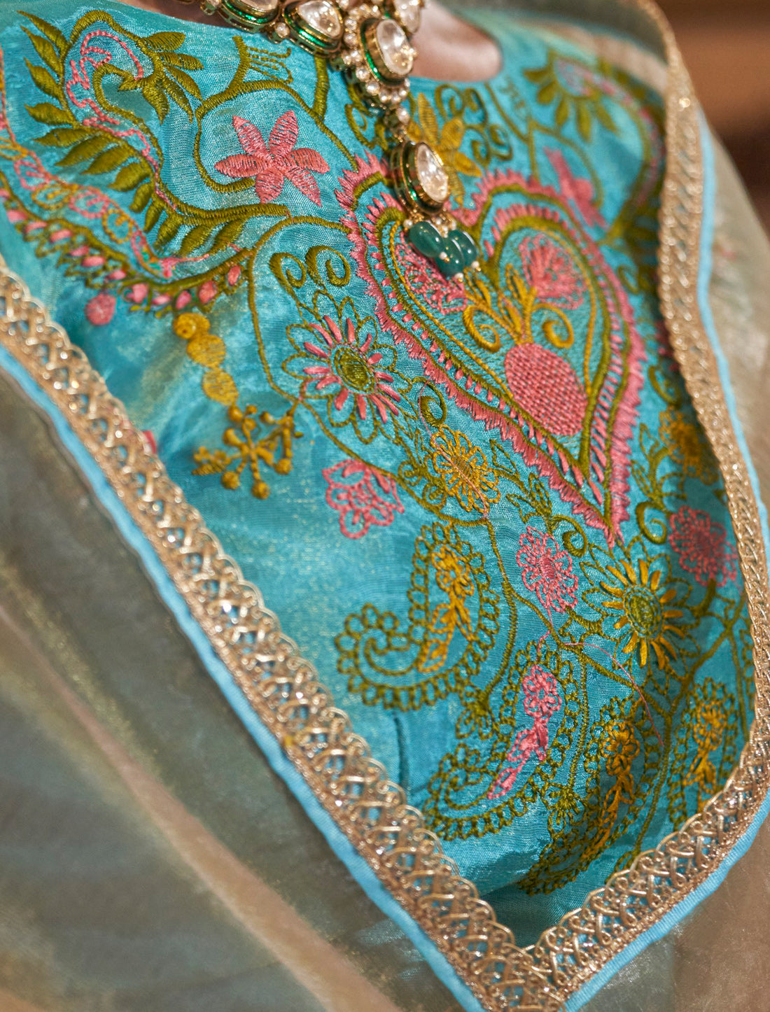 Beige Elegant Tissue Saree for Women