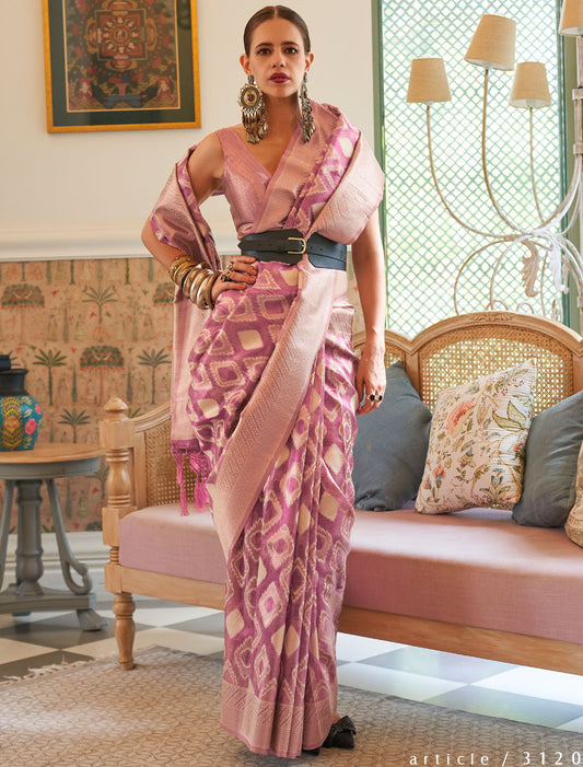 Multi Zari Tissue Handloom Weaving Women Regal Saree