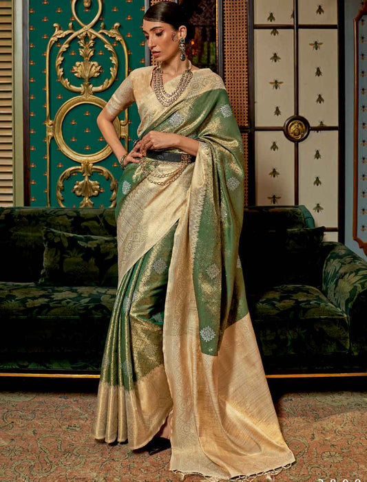 Wear Silk Designer Zari Base Handloom Weaving Ethinc Saree