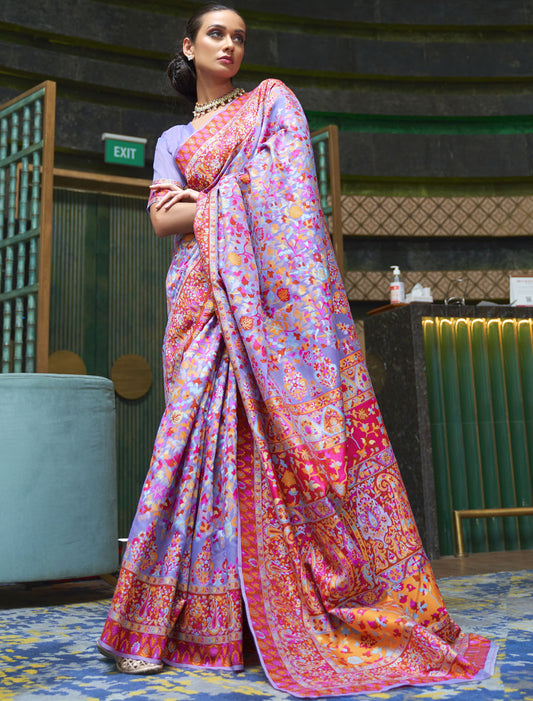 Kashmiri Handloom Modal Mystic Meadows Women Weaving Saree