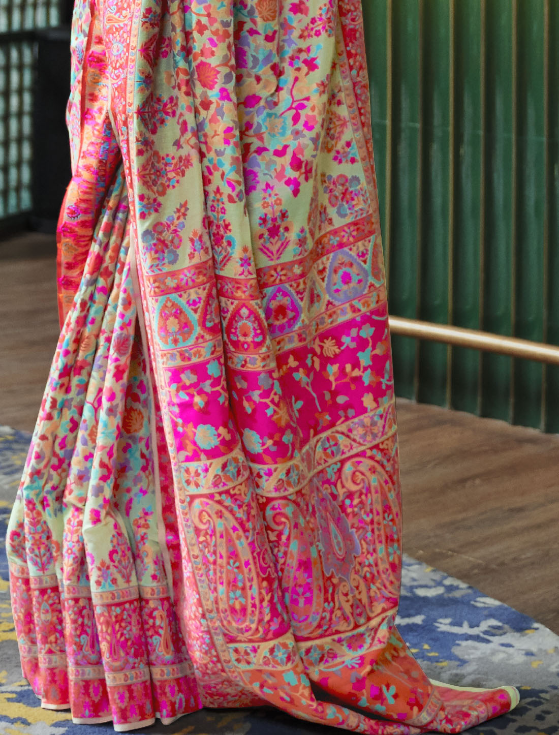 Handloom Modal Kashmiri Weaving Heavenly Hues Saree for Women