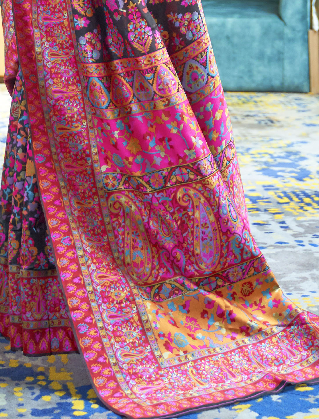 Enchanted Valley Handloom Modal Kashmiri Weaving Saree Extravaganza