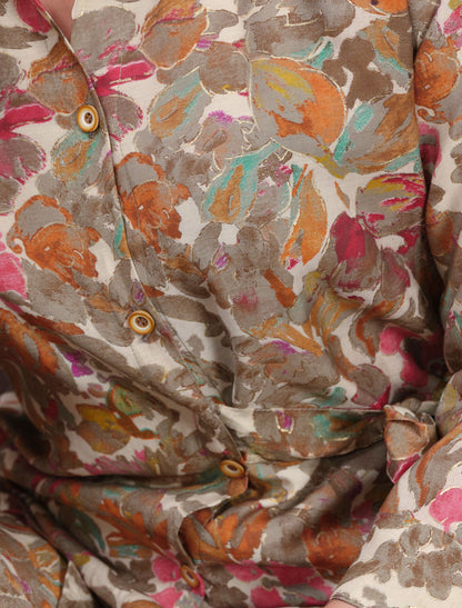 Dreamy Premium Florals Chanderi Export Quality Women Co-ord Set With Printed Top & Pant Ensemble